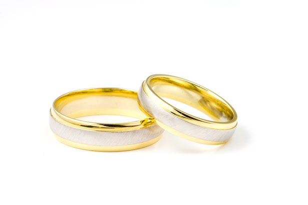 Ringe af guld og sølv, vielsesringe og forlovelsesringe