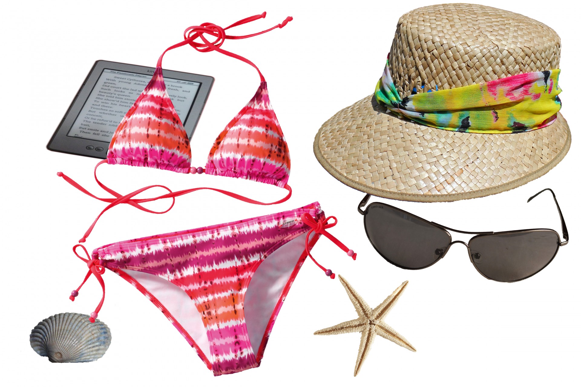 Badetøj, solhat, solbriller, sommer tilbehør og accessories